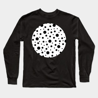 Black White Polka Dot Pattern Long Sleeve T-Shirt
